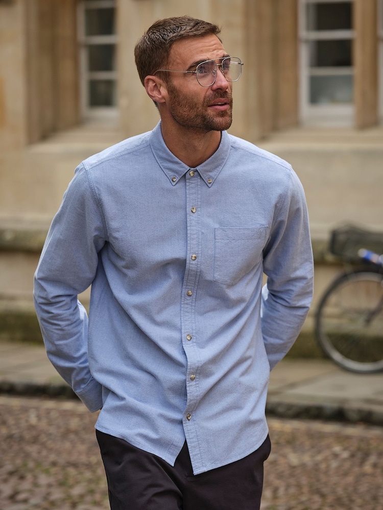 FatFace Haddon Blue Long Sleeve Brushed Oxford Shirt - Image 1 of 7 FatFace Haddon Blue Long Sleeve Brushed Oxford Shirt - Image 1 of 7