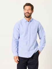FatFace Haddon Blue Long Sleeve Brushed Oxford Shirt - Image 2 of 7