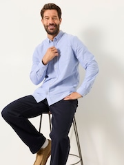 FatFace Haddon Blue Long Sleeve Brushed Oxford Shirt - Image 6 of 7