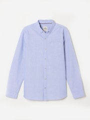 FatFace Haddon Blue Long Sleeve Brushed Oxford Shirt - Image 7 of 7