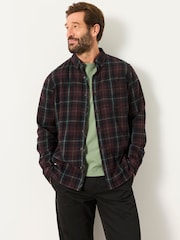 FatFace Pagham Dark Purple Long Sleeve Check Shirt - Image 1 of 6