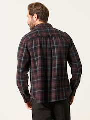 FatFace Pagham Dark Purple Long Sleeve Check Shirt - Image 2 of 6