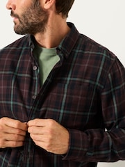 FatFace Pagham Dark Purple Long Sleeve Check Shirt - Image 3 of 6