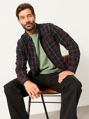 FatFace Pagham Dark Purple Long Sleeve Check Shirt - Image 5 of 6