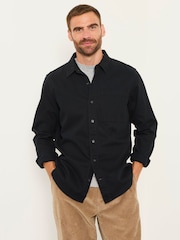 FatFace Washed Black Long Sleeve Cord Shirt - Image 1 of 6