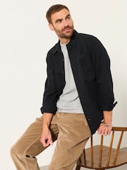 FatFace Washed Black Long Sleeve Cord Shirt - Image 5 of 6