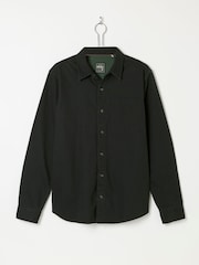 FatFace Washed Black Long Sleeve Cord Shirt - Image 6 of 6