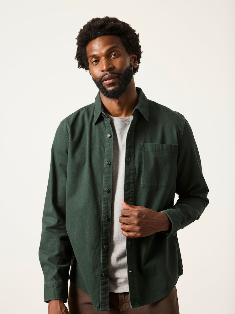 FatFace Dark Green Long Sleeve Cord Shirt - Image 1 of 5 FatFace Dark Green Long Sleeve Cord Shirt - Image 1 of 5