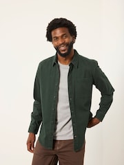 FatFace Dark Green Long Sleeve Cord Shirt - Image 3 of 5