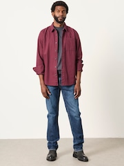 FatFace Burgundy Red Long Sleeve Cord Shirt - Image 3 of 6