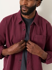 FatFace Burgundy Red Long Sleeve Cord Shirt - Image 4 of 6