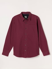 FatFace Burgundy Red Long Sleeve Cord Shirt - Image 6 of 6