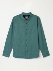 Temna teal modra - FATFACE dolg rokav; z dolgimi rokavi Brushed srajce - Slika 8 iz 8