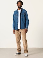 FatFace Dark Blue Relaxed Fit Denim Shirt - Image 4 of 6