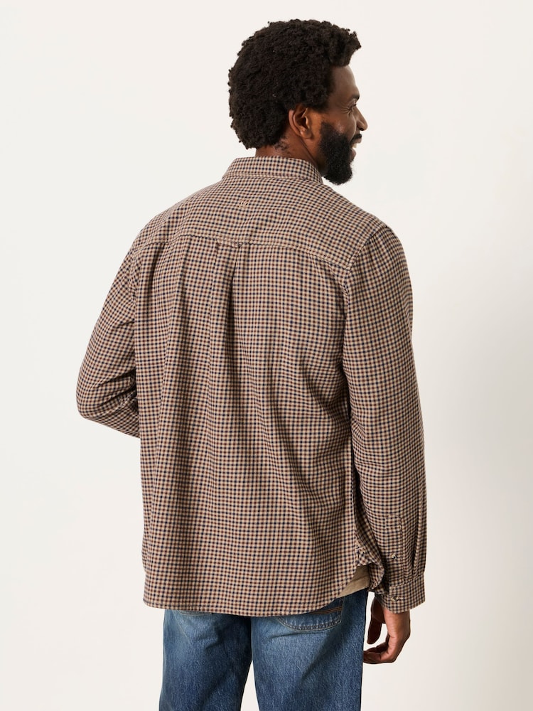 FatFace Trawden Brown Long Sleeve Gingham Shirt - Image 2 of 5