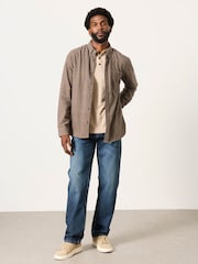 FatFace Trawden Brown Long Sleeve Gingham Shirt - Image 3 of 5
