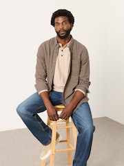 FatFace Trawden Brown Long Sleeve Gingham Shirt - Image 4 of 5
