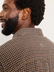 FatFace Trawden Brown Long Sleeve Gingham Shirt - Image 5 of 5