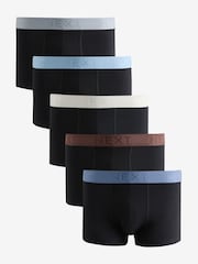 Black Hipster Fit Boxer Shorts 5 Pack - Image 1 of 6