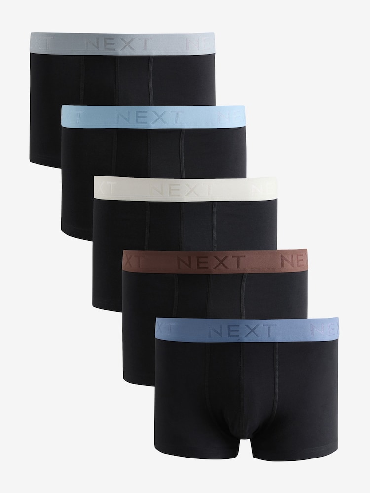 Black Hipster Fit Boxer Shorts 5 Pack - Image 1 of 6