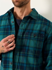 FatFace Hagley Teal Blue Long Sleeve Check Shirt - Image 3 of 6