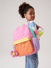 Little Bird ni Jools Oliver Back To School Pastel Rainbow Colourblock Nylon Quilted Heart Backpack - Larawan 2 ng 6