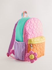 Little Bird ni Jools Oliver Back To School Pastel Rainbow Colourblock Nylon Quilted Heart Backpack - Larawan 3 ng 6
