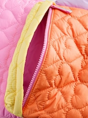 Little Bird ni Jools Oliver Back To School Pastel Rainbow Colourblock Nylon Quilted Heart Backpack - Larawan 6 ng 6