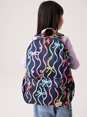 Little Bird by Jools Oliver Navy Back To School Pastel Rainbow Bow Backpack - Image 1 of 6
