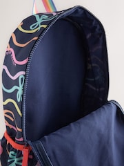 Little Bird by Jools Oliver Navy Back To School Pastel Rainbow Bow Backpack - Image 6 of 6