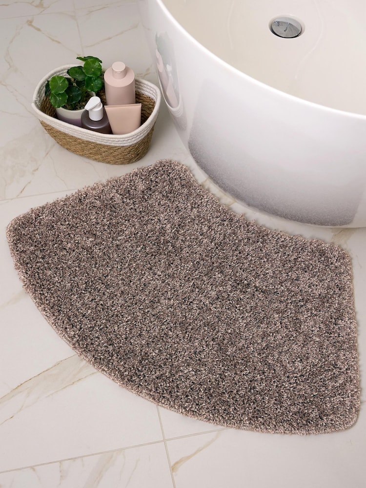My Rug Mocha Shaggy Curved Bathmat - Image 1 of 3 My Rug Mocha Shaggy Curved Bathmat - Image 1 of 3