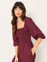 FatFace Adele Plum Purple Petite Embroidered Jumpsuit - Image 4 of 6