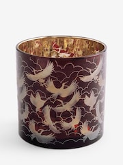 Purple Crane Birds Glass Hurricane - Image 4 of 4