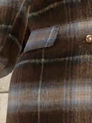 Lipsy Chocolate Brown Check Dolly Coat - Image 6 of 6