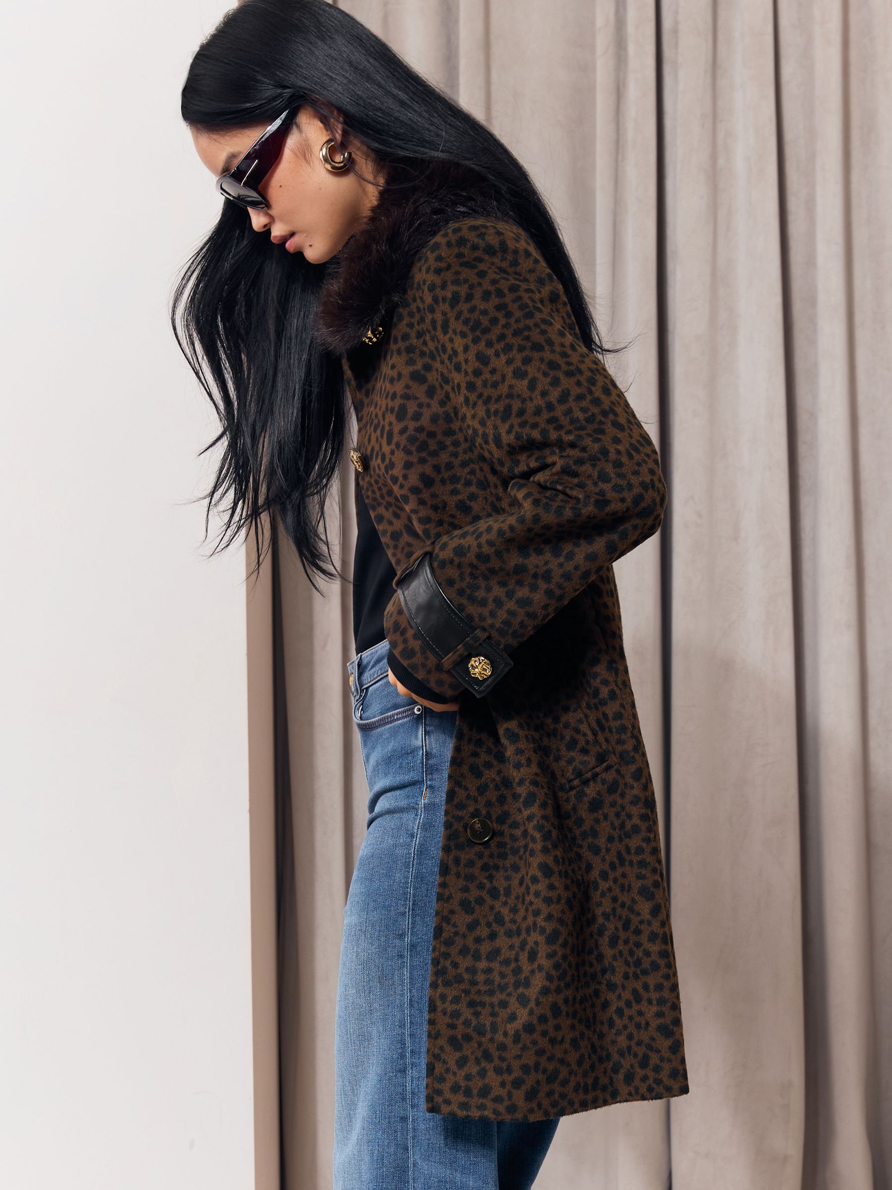 Buy Lipsy Animal Fur Collar Coat from Next USA
