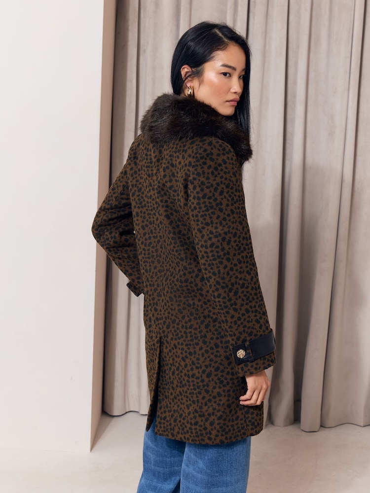 Lipsy Animal Fur Collar Coat - Image 5 of 5