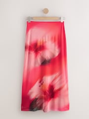 Pink Hibiscus Mesh Maxi Skirt - Image 8 of 10