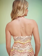Mehrfarbig/Pastell - Wave Sequin Halter Neck Sleeveless Top - Bild 4 von 8