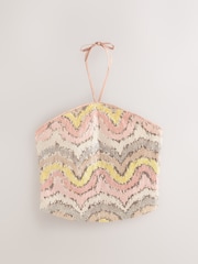 Mehrfarbig/Pastell - Wave Sequin Halter Neck Sleeveless Top - Bild 6 von 8