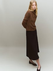 Mango Brown Button Detailed Knitted Jumper - Image 2 of 6