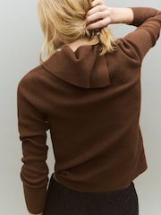 Mango Brown Button Detailed Knitted Jumper - Image 3 of 6