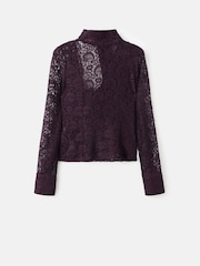Mango Red Lace Detailed Blouse - Image 6 of 6