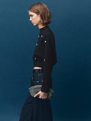 Mango Black Embellished Blouse - Image 2 of 5