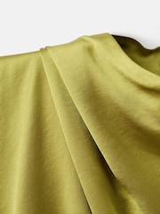 Mango Yellow Satin Drap Neck Detailed Blouse - Image 7 of 7