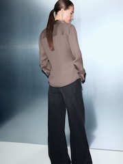 Mango Brown Wrap Over Blouse - Image 3 of 6