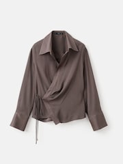 Mango Brown Wrap Over Blouse - Image 5 of 6