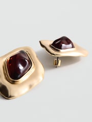 Mango Gold Detailed Gemstone Earrings - Image 3 of 4