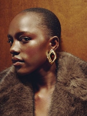 Mango Gold Detailed Gemstone Earrings - Image 4 of 4