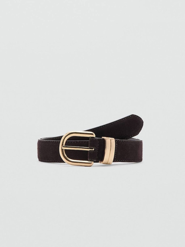 Mango Tan Brown Suede Thin Belt - Image 1 of 3 Mango Tan Brown Suede Thin Belt - Image 1 of 3