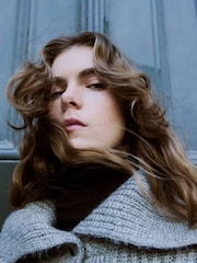 Mango Grey Chunky Knitted Collar Detail Cardigan Jumper - Image 5 of 7